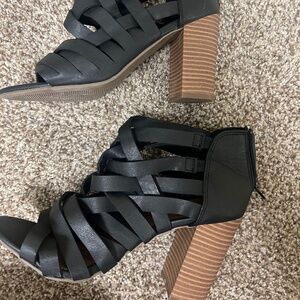 Black gladiator heels